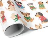 Christmas Dog And Bone Colourful Gift Xmas Cadeaupapier (Rol Hoek)