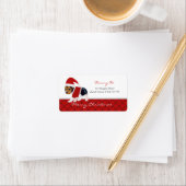 Christmas Dog Baby shower adreslabel Etiket (Insitu)