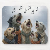 Christmas Dog Carolers In Snowflakes Muismat (Voorkant)