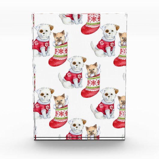 Christmas Dog & Cat Fotoblokken (Voorkant)