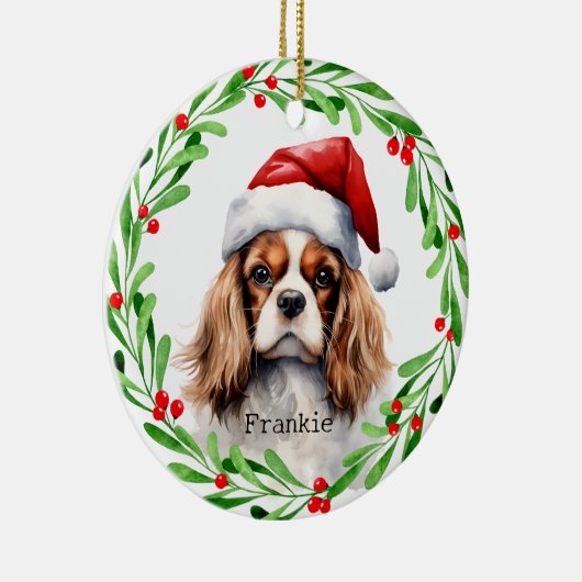 Christmas Dog Cavalier King Charles Spaniel Pet Keramisch Ornament (Rechts)
