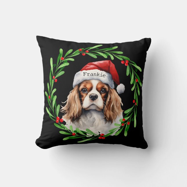Christmas Dog Cavalier King Charles Spaniel Pet Kussen (Voorkant)