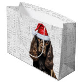 Christmas Dog Chocolate Cocker Spaniel Holiday Groot Cadeauzakje (Achterkant Gekanteld)