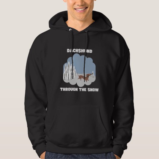 Christmas Dog Dachshund Dashing Through The Snow C Hoodie (Voorkant)