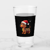 Christmas Dog Dachshund Santa Xmas Wiener 3 Glas (Voorkant)