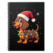 Christmas Dog Dachshund Santa Xmas Wiener 3 Notitieboek (Voorkant)