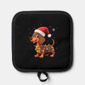 Christmas Dog Dachshund Santa Xmas Wiener 3 Pannenlap (Voorkant)