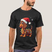 Christmas Dog Dachshund Santa Xmas Wiener 3 T-shirt (Voorkant)