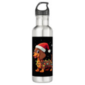Christmas Dog Dachshund Santa Xmas Wiener 3 Waterfles (Voorkant)