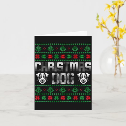 Christmas Dog Dad Sweater Jack Russell Pajama Men  Kaart (Gele Bloem)