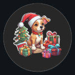 Christmas Dog Design Sticker<br><div class="desc">Het tonen van liefde en het verspreiden van festiviteit met een leuke stok van ons lieve kersthondenontwerp. Dit is een geweldige hondenfanaat of een gepassioneerde sticker van de huisdiereneigenaar om hun kerstthema te verbeteren met een unieke touch. 🎄 belangrijkste kenmerken: Uniek kersthondenontwerp: Ons speciaal schilderij heeft een lachende dierenvriend die...</div>