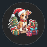 Christmas Dog Design Sticker<br><div class="desc">Het tonen van liefde en het verspreiden van festiviteit met een leuke stok van ons lieve kersthondenontwerp. Dit is een geweldige hondenfanaat of een gepassioneerde sticker van de huisdiereneigenaar om hun kerstthema te verbeteren met een unieke touch. 🎄 belangrijkste kenmerken: Uniek kersthondenontwerp: Ons speciaal schilderij heeft een lachende dierenvriend die...</div>
