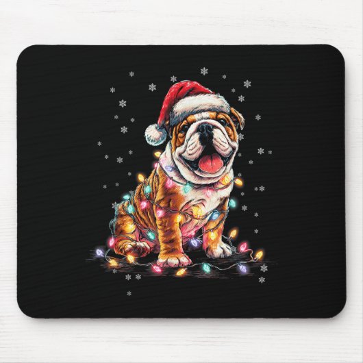 Christmas Dog English Bulldog Santa Xmas Women Men Muismat (Voorkant)