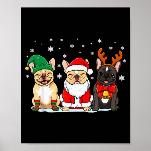 Christmas Dog French Bulldog Xmas Dog Lover Men Wo Poster (Voorkant)