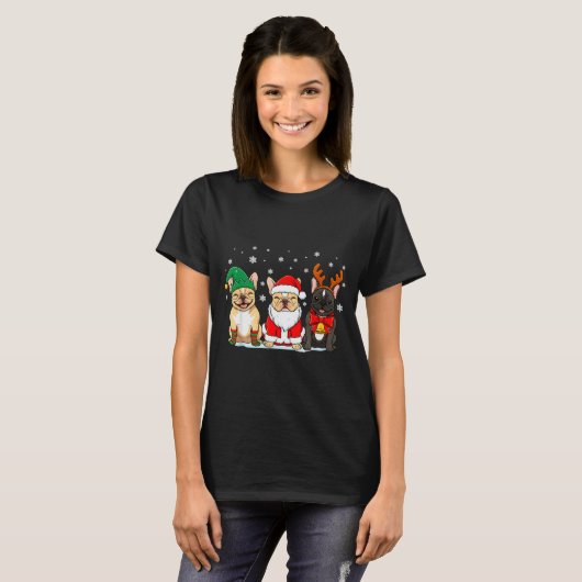 Christmas Dog French Bulldog Xmas Dog Lover Men Wo T-shirt (Voorkant volledig)