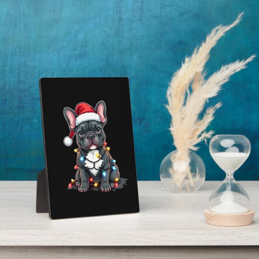 Christmas Dog French Bulldog Xmas Frenchie 3 Fotoplaat (Zijkant)