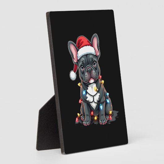 Christmas Dog French Bulldog Xmas Frenchie 3 Fotoplaat (Zijkant)