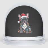 Christmas Dog French Bulldog Xmas Frenchie 3 Sneeuwbol (Voorkant)