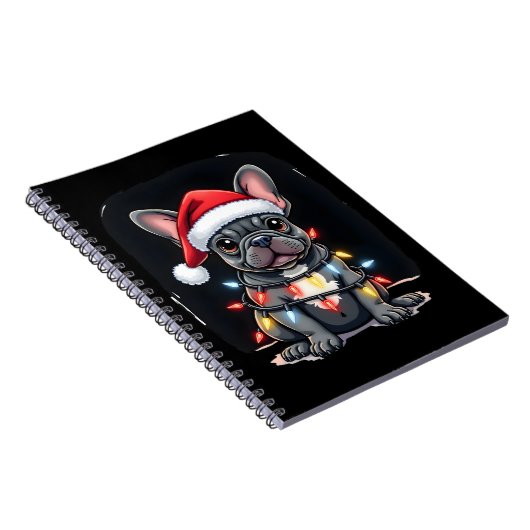 Christmas Dog French Bulldog Xmas Frenchie Men Wom Notitieboek (Rechterzijde)
