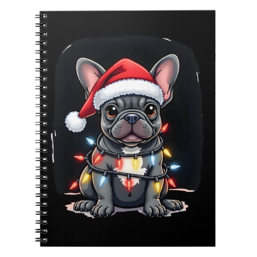 Christmas Dog French Bulldog Xmas Frenchie Men Wom Notitieboek (Voorkant)