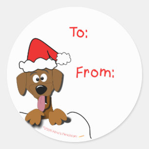 Christmas Dog Gift Label Stickers
