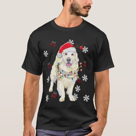 Christmas Dog Golden retriever Pajama T-shirt (Voorkant)