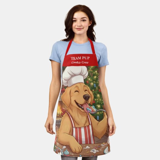 Christmas Dog Holiday Baking Apron Schort (Gedragen)