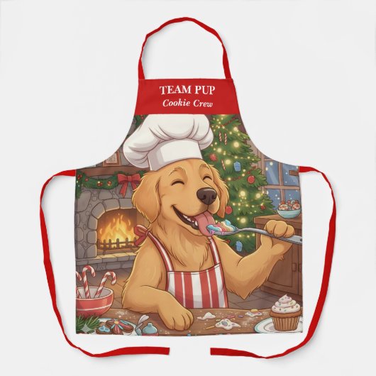 Christmas Dog Holiday Baking Apron Schort (Voorkant)