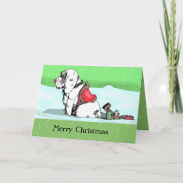 CHRISTMAS DOG IN SNOW by Slipperywindow Feestdagen Kaart