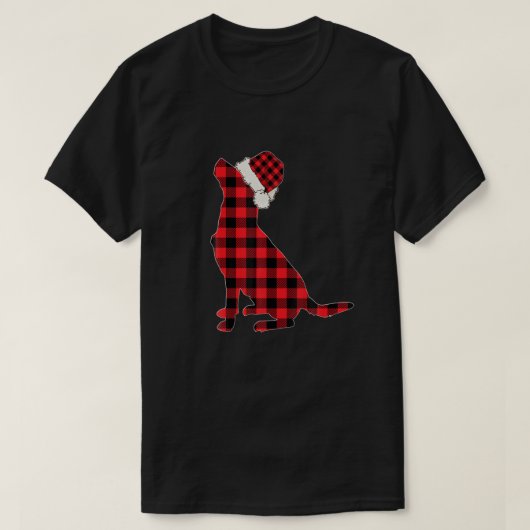 Christmas Dog Labrador Retriever Red Plaid Buffalo T-shirt (Design voorkant)