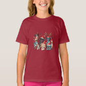 Christmas Dog Line Art T-Shirt | Minimalist Holida (Voorkant)