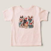 Christmas Dog Line Art T-Shirt | Minimalist Holida (Design voorkant)