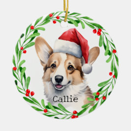 Christmas Dog Pembroke Welsh Corgi Feestdagen Pet Keramisch Ornament