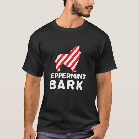 Christmas Dog Peppermint Bark Shetland Sheepdog Fu T-shirt (Voorkant)