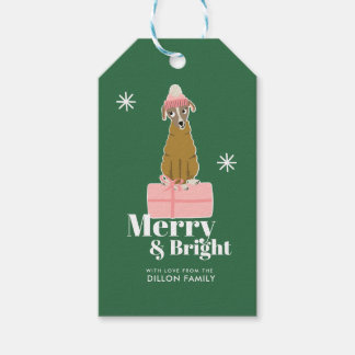 Christmas Dog Personaliseer Gift Label Cadeaulabel