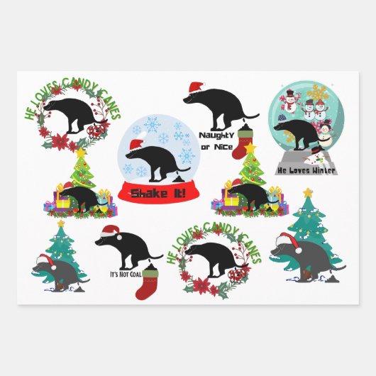 Christmas Dog Poop Humor Inpakpapier Vel (Voorkant)