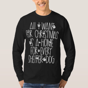 Christmas Dog Rescue een huis voor elke opvanghond T-shirt
