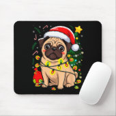Christmas Dog Santa Clause Pug Puppy X-mas Muismat (Met muis)
