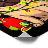 Christmas Dog Santa Clause Pug Puppy X-mas  Poster (Hoek)