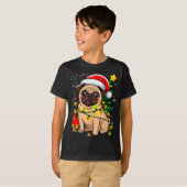 Christmas Dog Santa Clause Pug Puppy X-mas  T-shirt (Voorkant volledig)