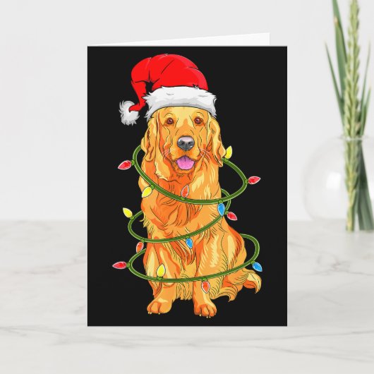 Christmas Dog Shirt, Christmas Golden Retriever Pa Kaart (Voorkant)