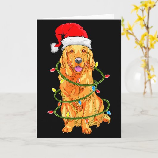 Christmas Dog Shirt, Christmas Golden Retriever Pa Kaart (Gele Bloem)