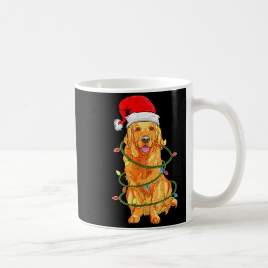 Christmas Dog Shirt, Christmas Golden Retriever Pa Koffiemok (Rechts)