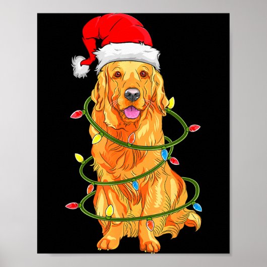 Christmas Dog Shirt, Christmas Golden Retriever Pa Poster (Voorkant)