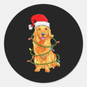 Christmas Dog Shirt, Christmas Golden Retriever Pa Ronde Sticker (Voorkant)