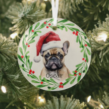 Christmas Dog Tan Frenchie Franse Bulldog Pet