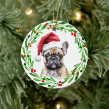 Christmas Dog Tan Frenchie Franse Bulldog Pet