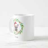 Christmas Dog Tan Frenchie Franse Bulldog Pet Koffiemok (Voorkant links)