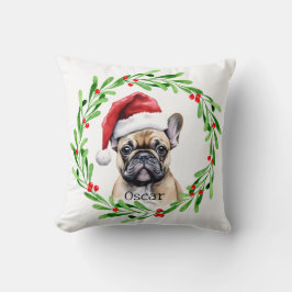 Christmas Dog Tan Frenchie Franse Bulldog Pet Kussen