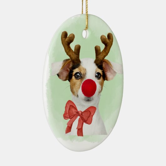 Christmas Dog wAntlers & Oven Mitt Ornament (Rechts)